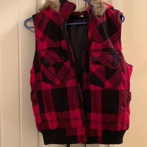Fur Flannel Vest